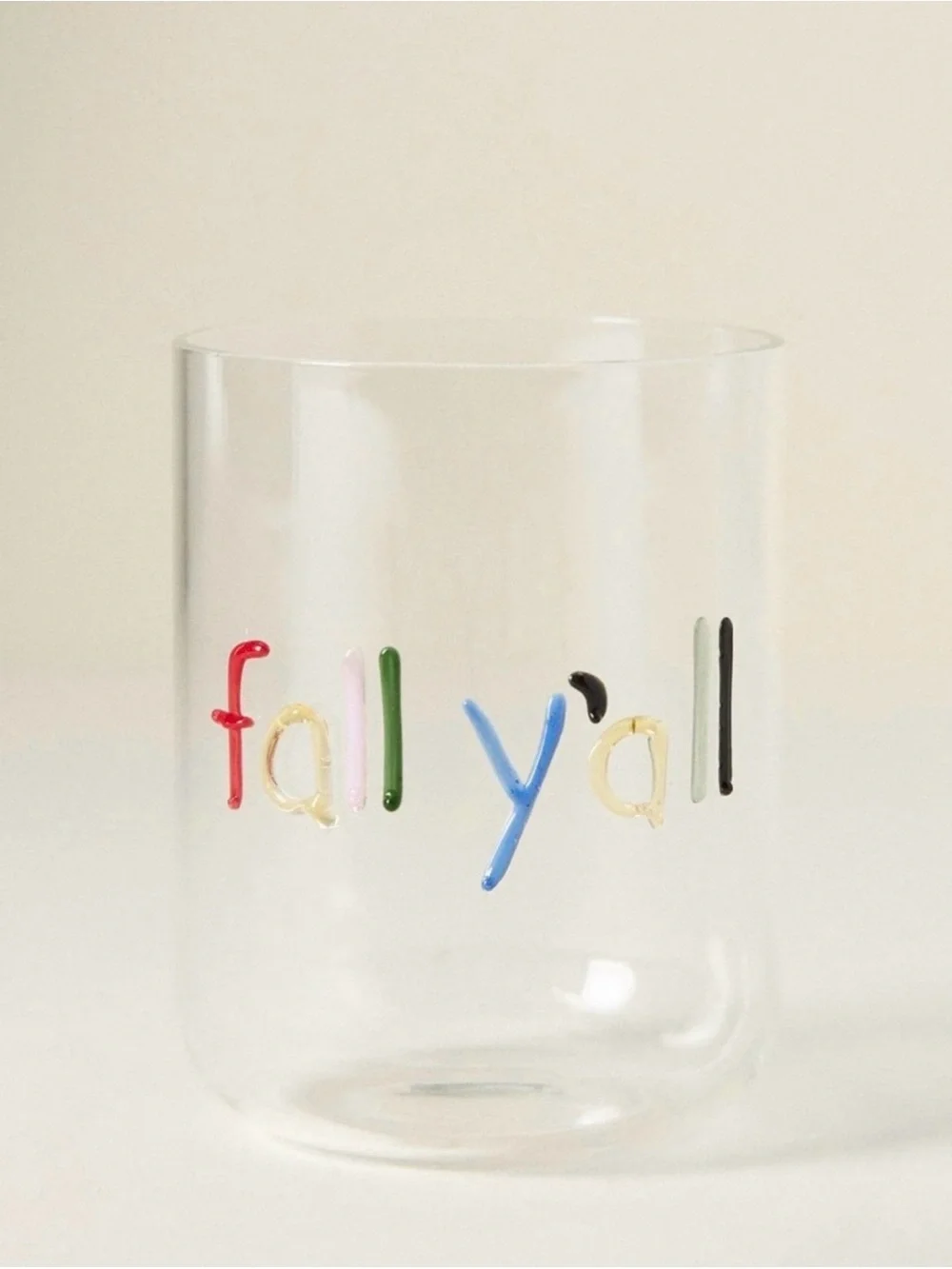 Anthropologie The Love Notes Icon Juice Glass -Fall Y’all -NIB (2 available)